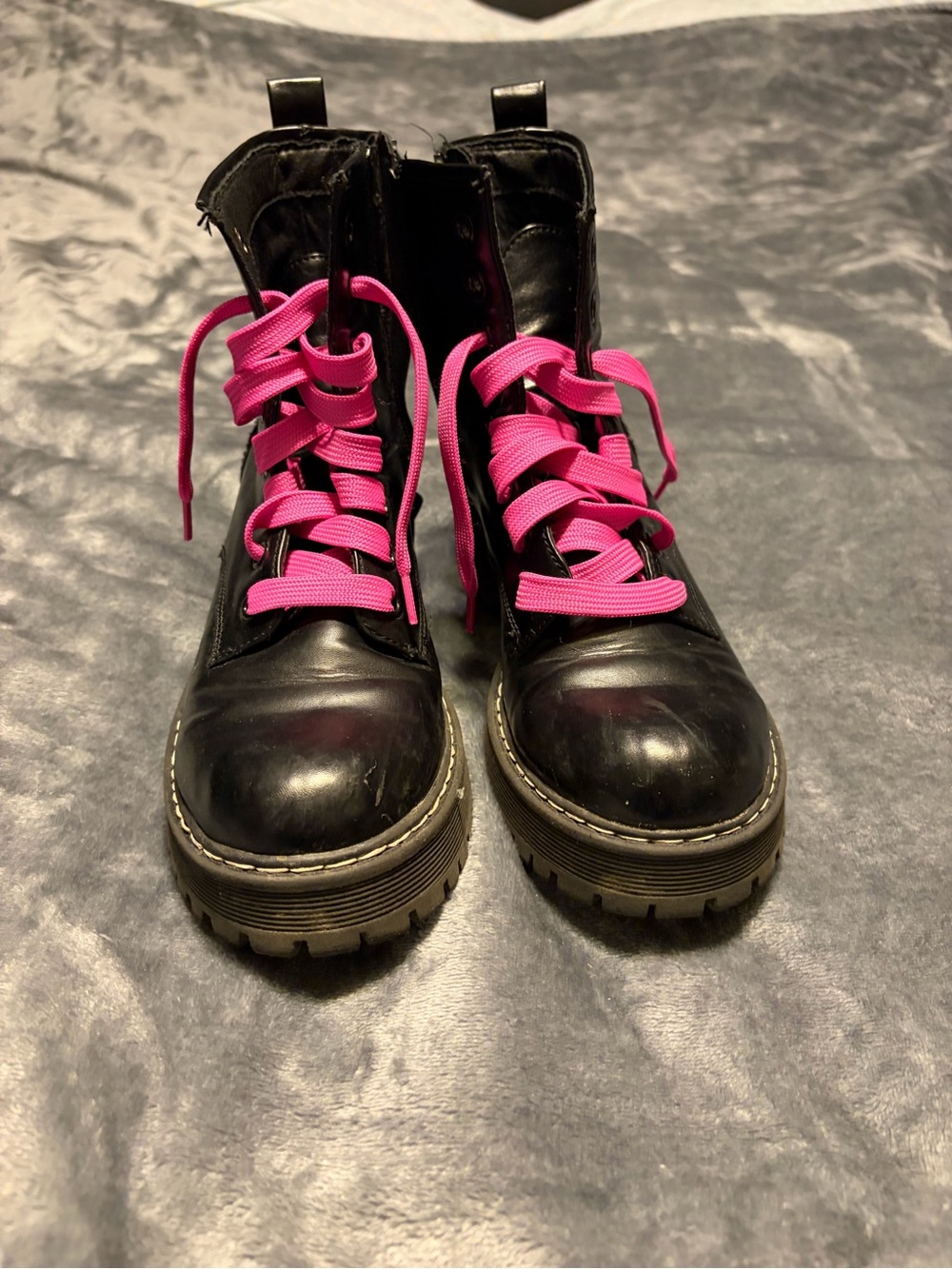 NOBO Black Boots with Pink Accent